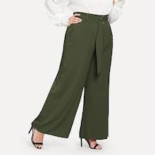 Shein Plus Adjustable Belted Wide Leg Pants