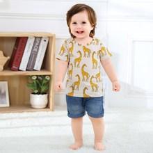 Shein Toddler Boys Giraffe Print Tee