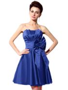 Shein Royal Blue Flower Bow Embellished Bandeau Bridesmaid Dress