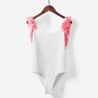 Shein Stereo Flowers Detail Low Back Swimsuit