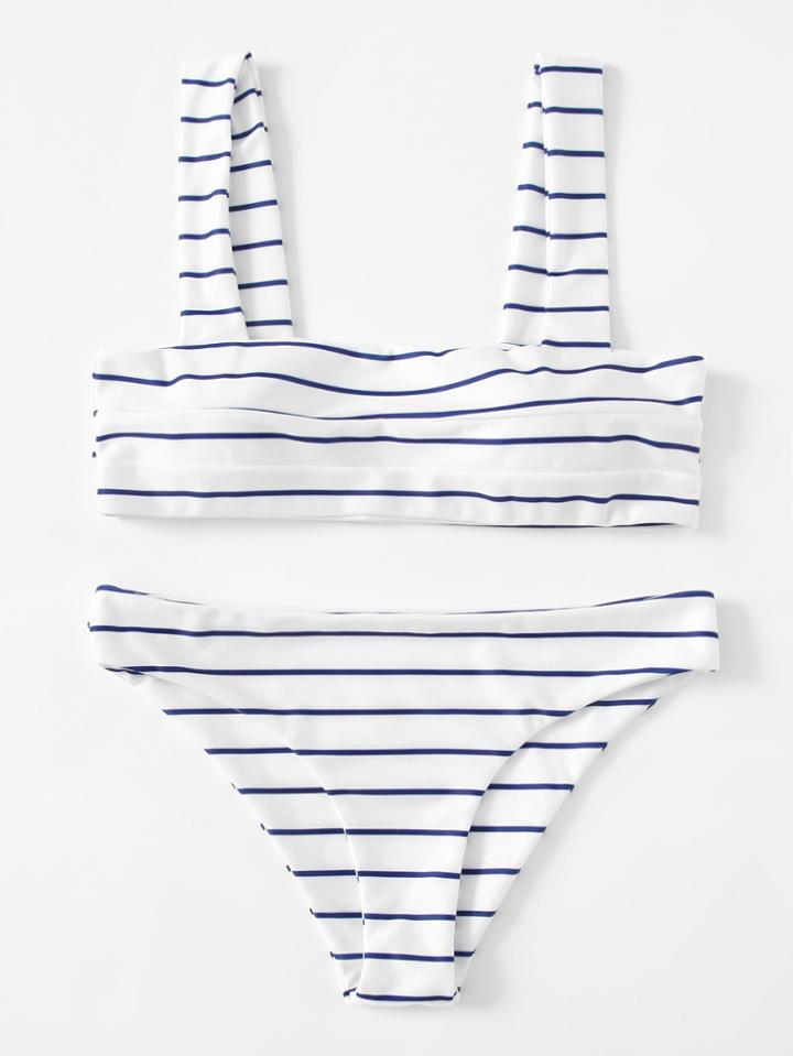 Shein Striped Print Bikini Set