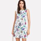 Shein A Line Botanical Sleeveless Dress