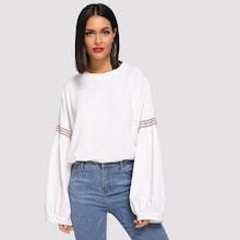 Shein Drop Shoulder Bishop Sleeve Sweatshirt