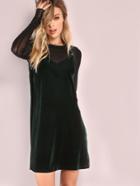 Shein Dark Green Swing Cami Dress