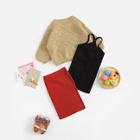 Shein Girls Solid Vest & Cut Out Sweater & Skirt