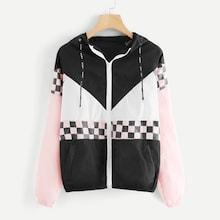 Shein Color Block Drawstring Jacket