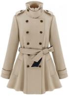 Rosewe Vogue Belt Design Double Breasted Apricot Woolen Coat