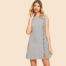 Shein Faux Pearl Seam Split Dress