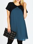 Shein Color-block Short Sleeve Lace Insert Plus Dress