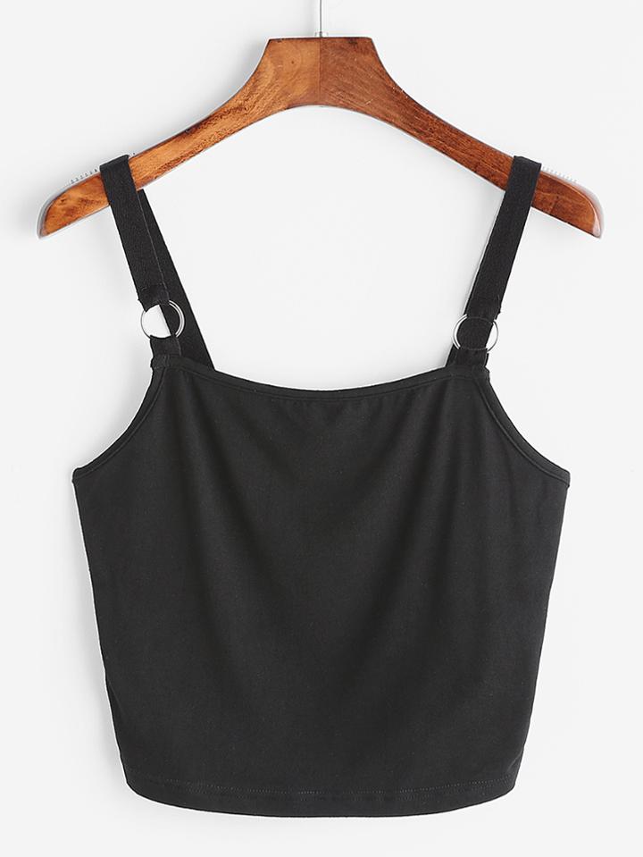 Shein O Ring Detail Woven Strap Cami Top