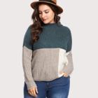 Shein Plus Cut And Sew Color Block Jumper