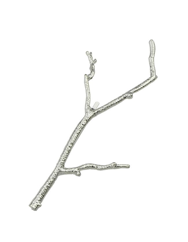 Shein Silver Plated Leaf Shape Hair Clips