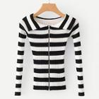 Shein Contrast Stripe Zip Through Jumper