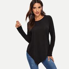 Shein Solid Asymmetrical Hem Top