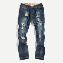 Shein Men Contrast Stitching Destroyed Denim Pants