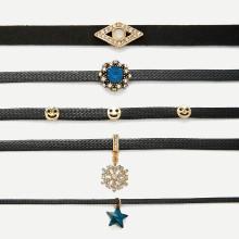 Shein Snowflake & Star Detail Choker Set 5pcs