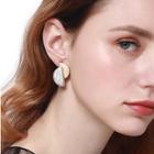 Shein Marble Pattern Half Round Stud Earrings