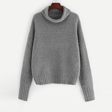 Shein Rolled Neck Drop Shoulder Fuzzy Jumper