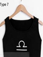 Shein European Station Women's Wear The Individual Character Printed Foreign Vest