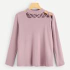 Shein Caged Front Solid Sweater