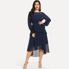 Shein Cut Out Detail Shirred Panel Tie Back Asymmetrical Dress