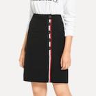 Shein Single Breasted Tape Panel Skirt