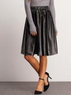 Shein Black Elastic Waist Midi Pu Skirt