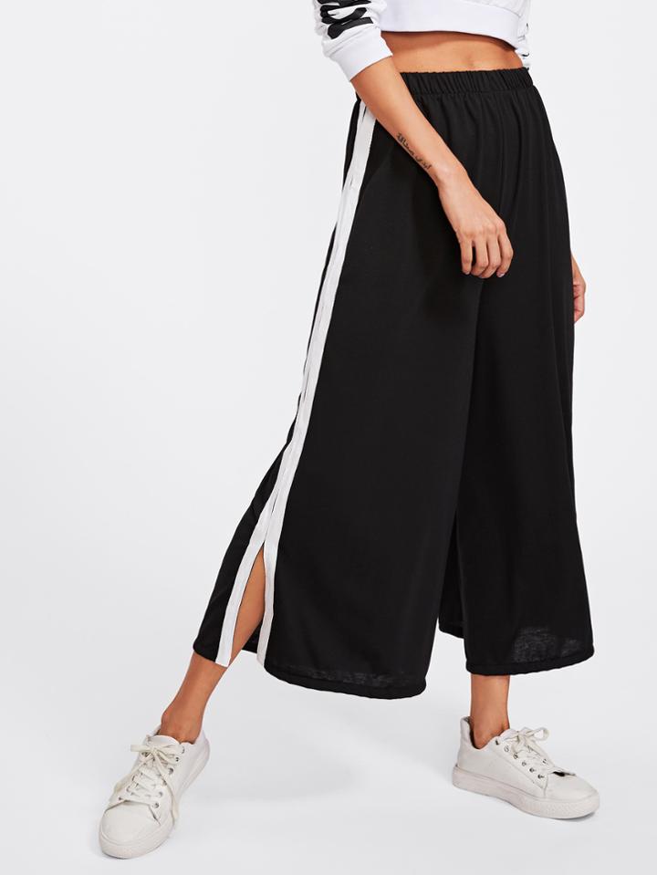 Shein Contrast Side Stripe Wide Leg Pants
