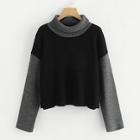Shein Two Tone High Neck Sweater