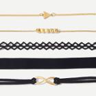 Shein Infinity & Triangle Detail Bracelet Set 5pcs