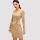 Shein Double Lace Up Waist Dress