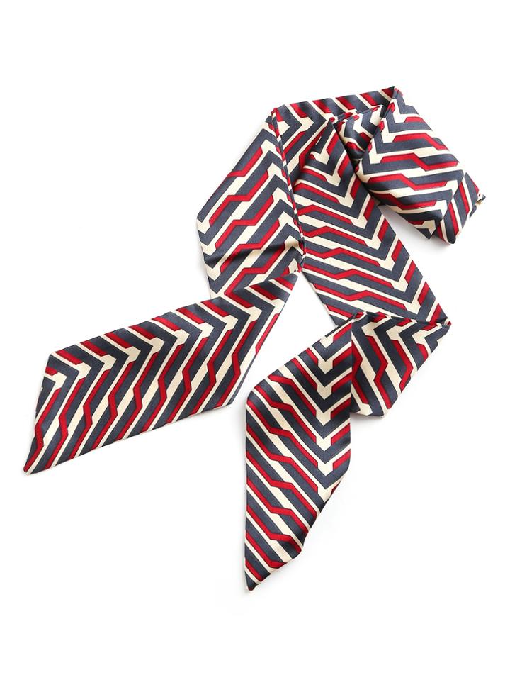 Shein Block Striped Satin Skinny Scarf