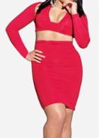 Rosewe Long Sleeve Red Two Piece Dresses