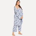 Shein Plus Daisy Print Cami Pajama Set With Robe