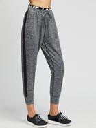 Shein Heather Grey Contrast Trim Letter Tape Detail Pants