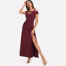 Shein Cold Shoulder Cutout Front Split Dress