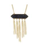 Shein Black Turquoise Necklace With Tassel