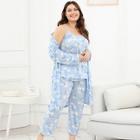 Shein Plus Calico Print Cami Pajama Set With Robe