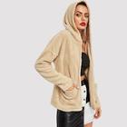 Shein Pocket Patched Teddy Hooded Jacket