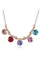 Shein Multicolor Crystal Bead Chain Necklace