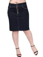 Shein Plus Size Buttoned Fly Denim Skirt