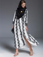 Shein White Contrast Lace Elegance Maxi Dress