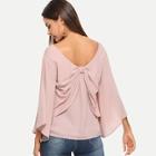 Shein Slit Sleeve V Neck Blouse