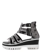 Shein Gray Lug Sole Metallic Gladiator Sandals
