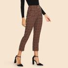 Shein 50s Plaid Pocket Side Pants