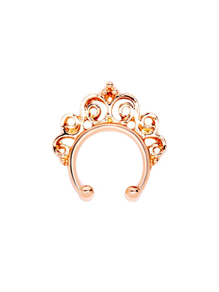 Shein Gold Plated Floral Alloy Nose Ring