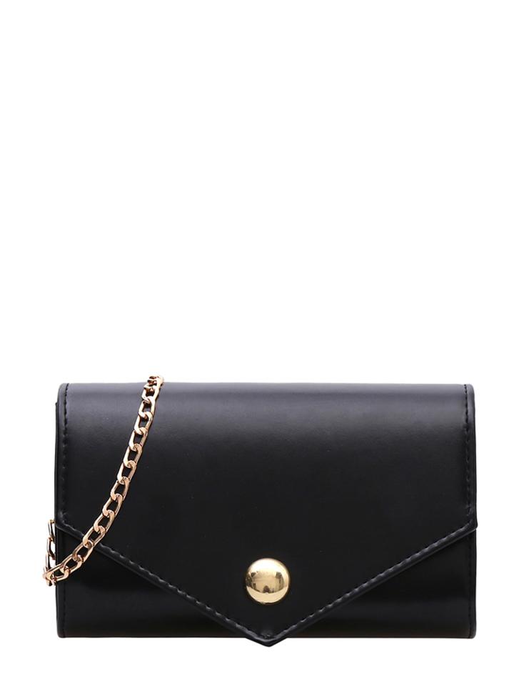 Shein Round Button Detail Chain Flap Bag