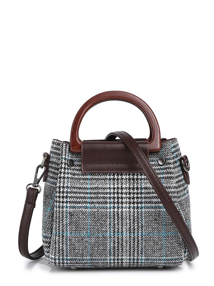 Shein Houndstooth Shoulder Bag With Handle