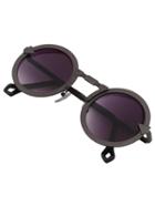 Shein Gun Color Bold Metallic Frame Round Sunglasses