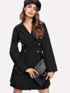 Shein Double Breasted Surplice Blazer Dress